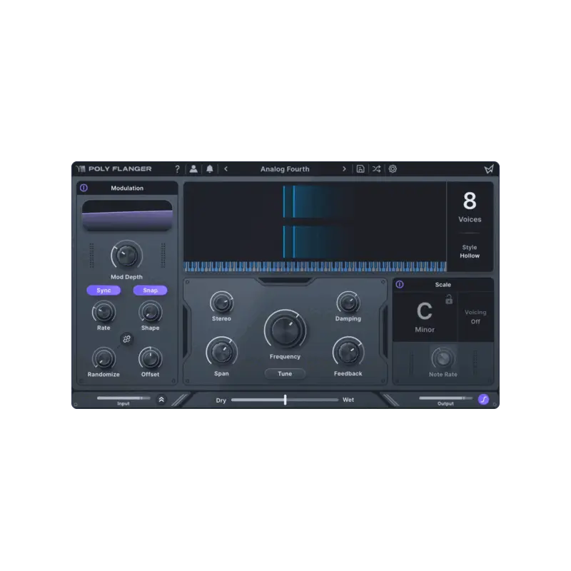 Minimal Audio Poly Flanger 音階感知鑲邊效果器 Plugin (下載版) - 主圖