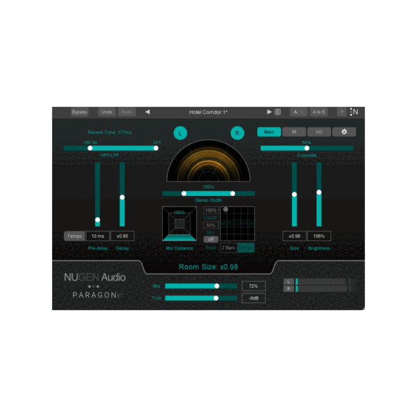 NUGEN Audio Paragon ST 立體聲卷積殘響 Plugin (下載版) - 效果器軟體 Plugin