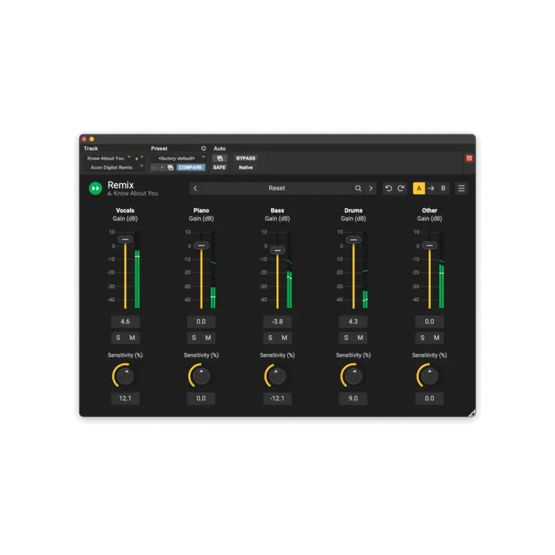 Acon Digital Remix AI 即時分軌 Plugin (下載版) - 主圖