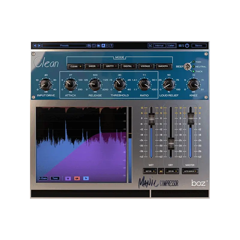 Boz Digital Labs Manic Compressor 平行壓縮器 Plugin (下載版) - 主圖