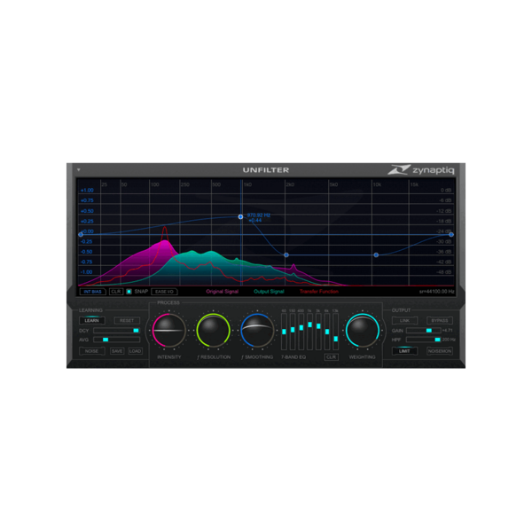 Zynaptiq UNFILTER 自適應智慧 EQ Plugin (下載版) - 音訊校正軟體