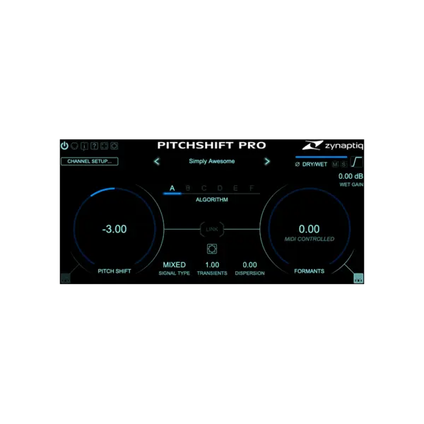 Zynaptiq PITCHSHIFT PRO 多演算法移調 Plugin (下載版) - 產品圖片 1