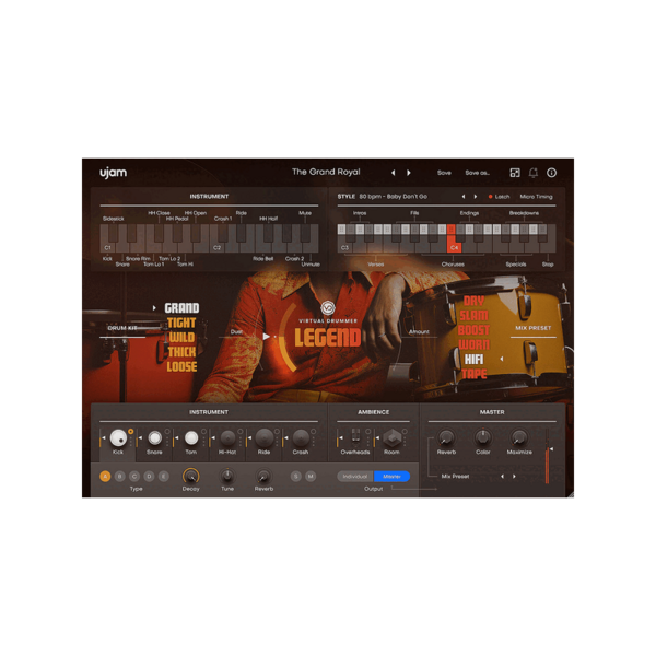 UJAM Virtual Drummer LEGEND 70 年代虛擬鼓手 (下載版) - 音源軟體 Plugin 