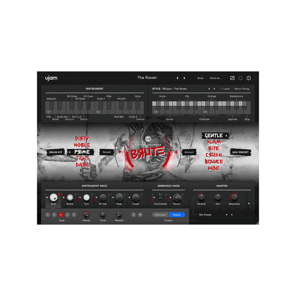 UJAM Virtual Drummer BRUTE Grunge／Nu-metal 虛擬鼓手 (下載版) - 音源軟體 Plugin 