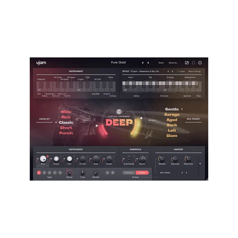 UJAM Virtual Drummer DEEP Funk／R&B 虛擬鼓手 (下載版) - 主圖