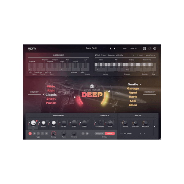 UJAM Virtual Drummer DEEP Funk／R&B 虛擬鼓手 (下載版) - 音源軟體 Plugin 