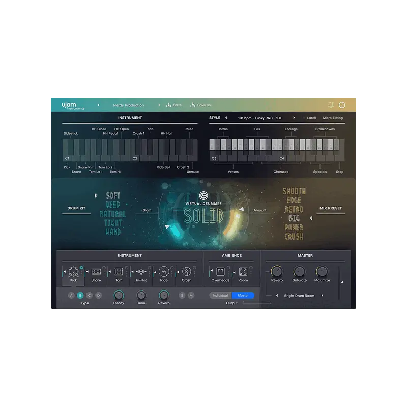 UJAM Virtual Drummer SOLID 2 流行搖滾虛擬鼓手 (下載版) - 主圖