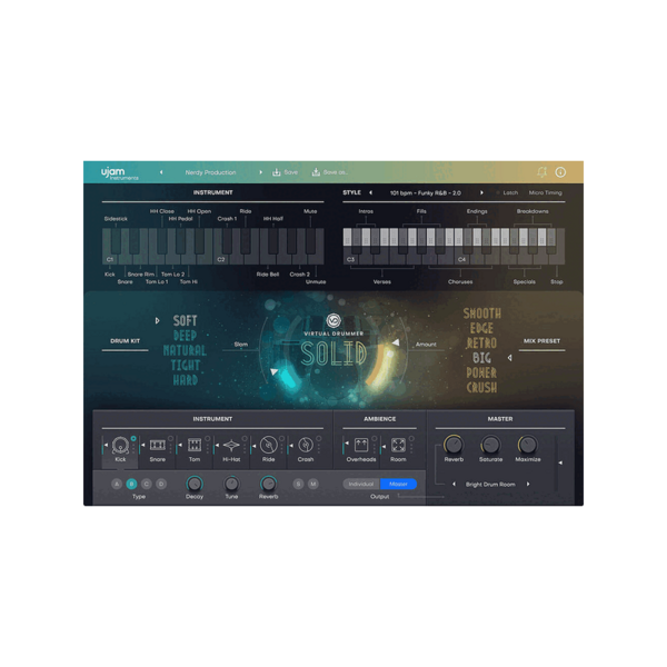 UJAM Virtual Drummer SOLID 2 流行搖滾虛擬鼓手 (下載版) - 音源軟體 Plugin 
