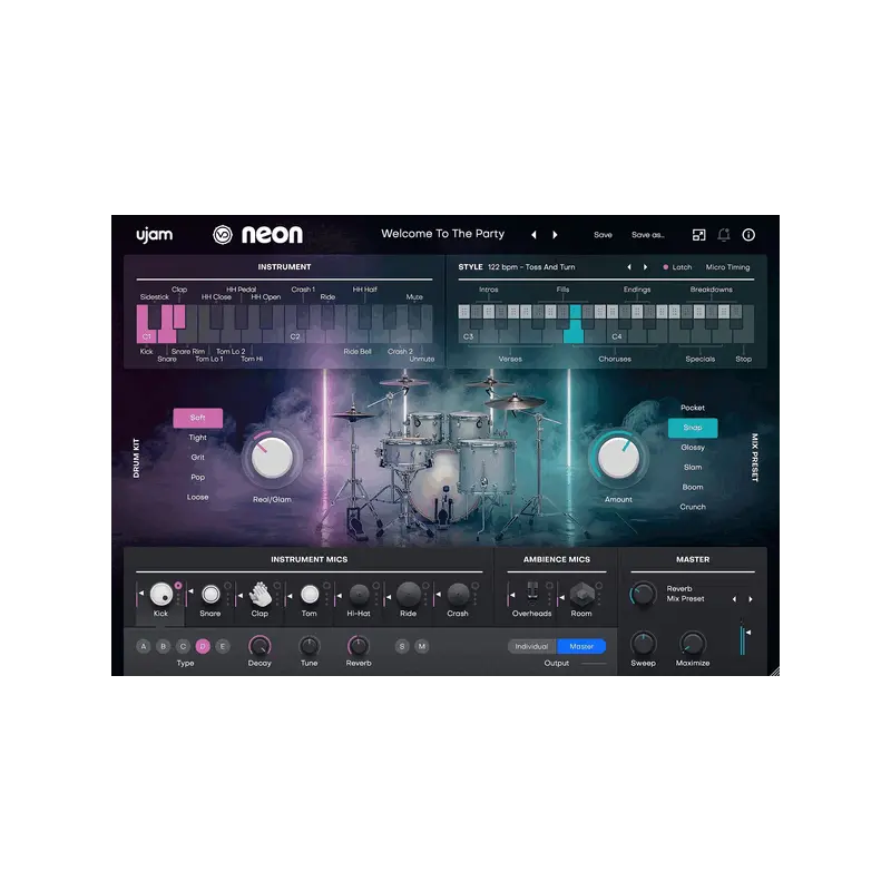 UJAM Virtual Drummer NEON Nu-disco 虛擬鼓手 (下載版) - 主圖
