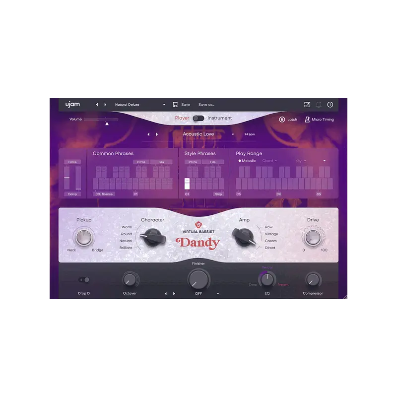 UJAM Virtual Bassist DANDY 復古電貝斯手 (下載版) - 主圖