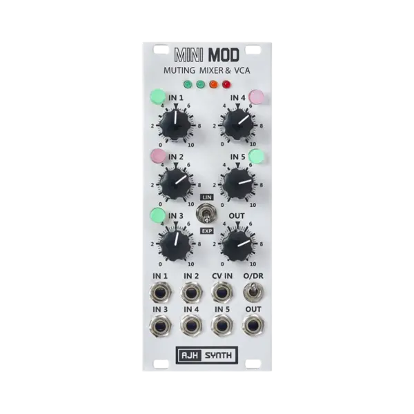 AJH Synth MiniMod Muting Mixer & VCA 五聲道靜音混音器 Eurorack 模組 - 產品圖片 2