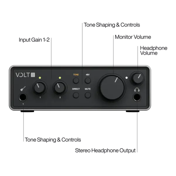 Universal Audio Volt 1 Gen 2 USB-C 錄音介面 第二代 Volt1 - 產品圖片 3